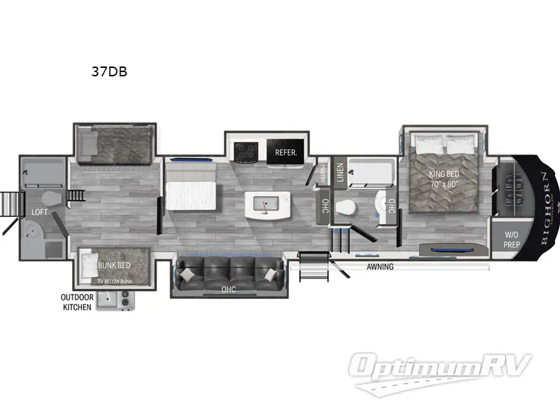 2024 Heartland Bighorn Traveler 37DB Floorplan Photo