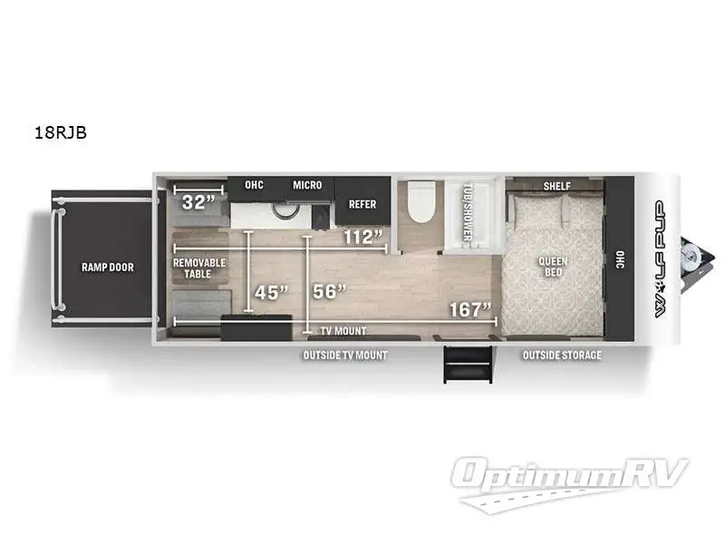 2023 Forest River Cherokee Wolf Pup 18RJB Floorplan Photo