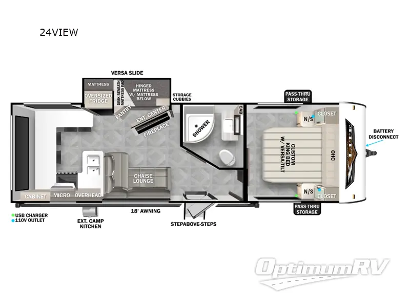 2024 Forest River Wildwood X-Lite 24VIEW Floorplan Photo
