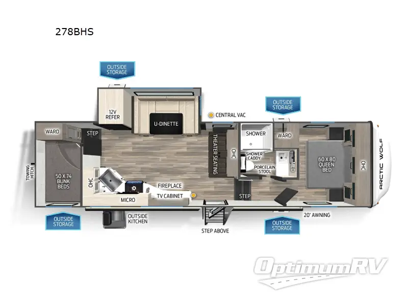 2025 Forest River Cherokee Arctic Wolf 278BHS Floorplan Photo