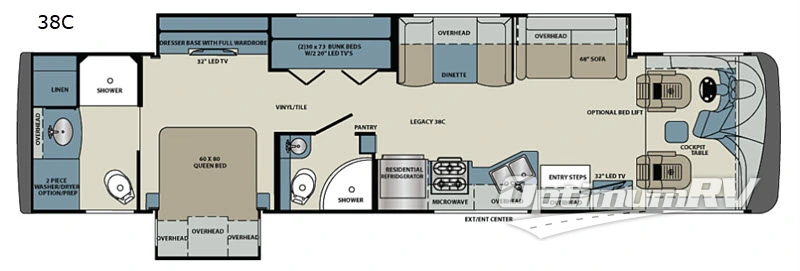 2019 Forest River Legacy SR 340 38C Floorplan Photo