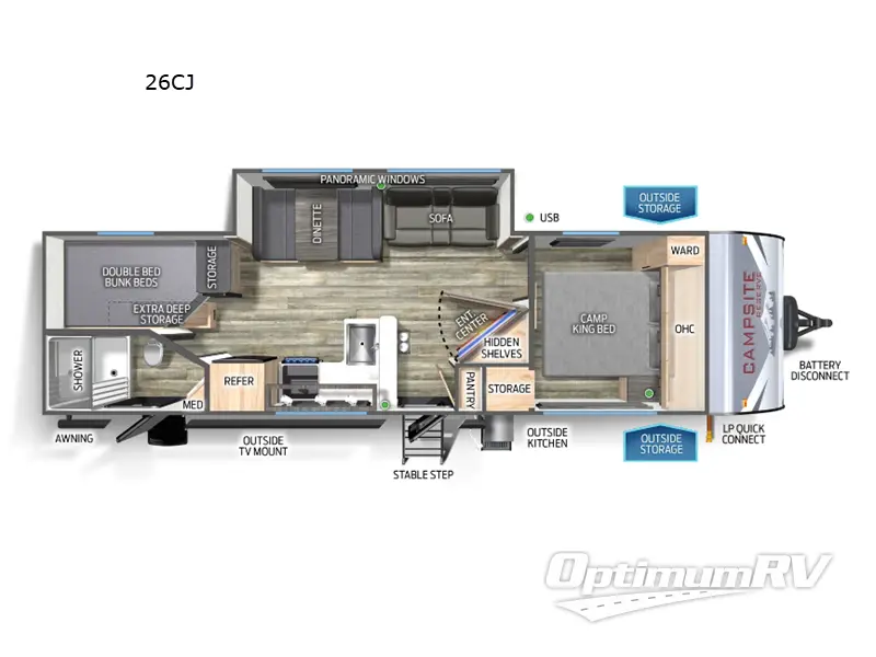 2024 Forest River Campsite Reserve 26CJ Floorplan Photo