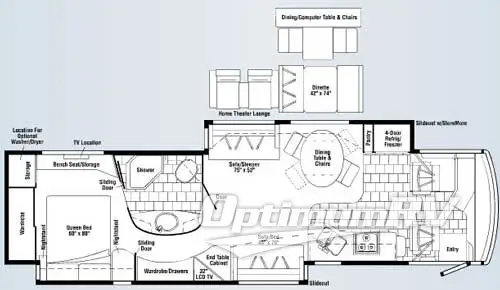 2007 Winnebago Vectra 40TD Floorplan Photo