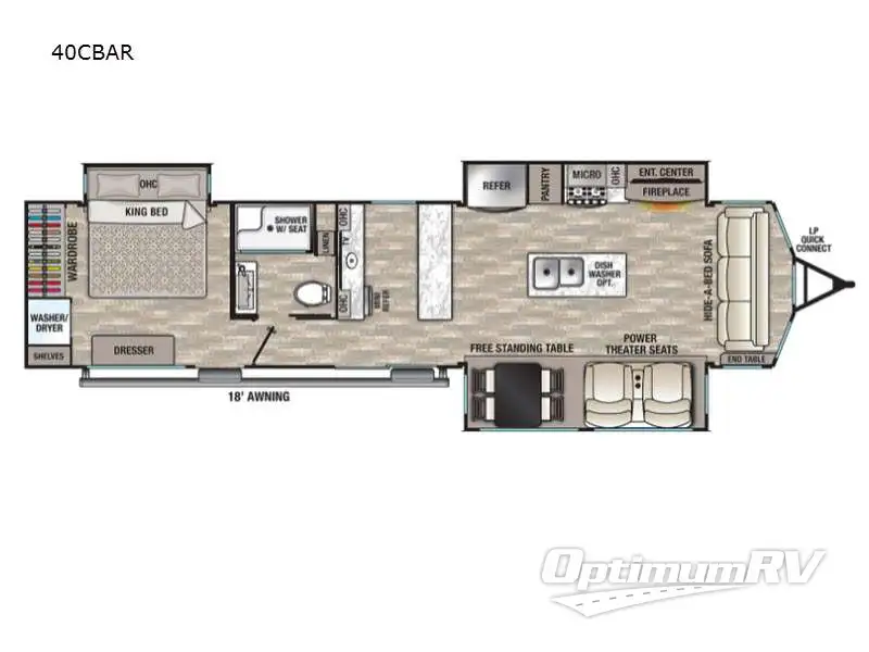 2021 Forest River Cedar Creek Cottage 40CBAR Floorplan Photo