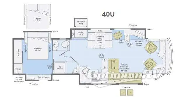 2013 Winnebago Journey 40U Floorplan Photo