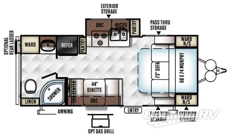 2016 Forest River Flagstaff Micro Lite 23FBKS Floorplan Photo