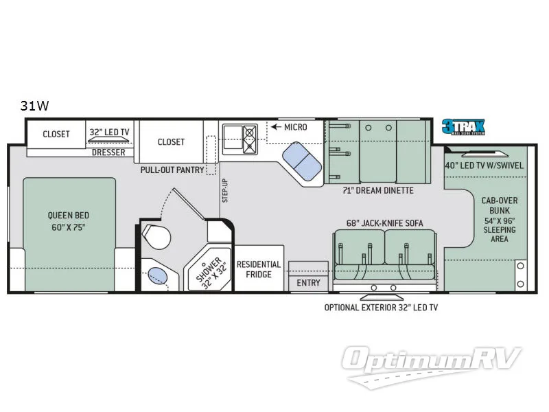 2019 Thor Chateau 31W Floorplan Photo