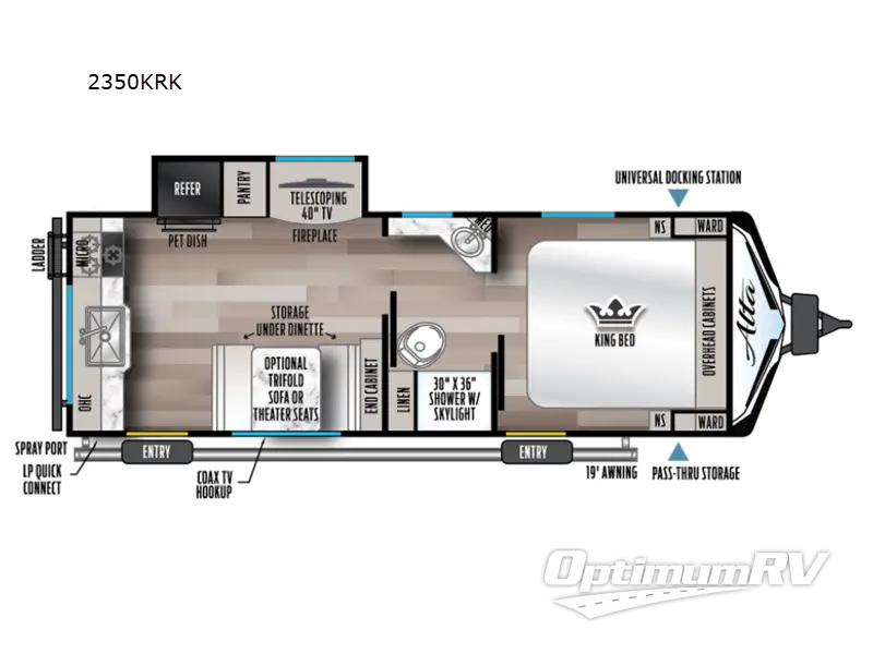 2022 East To West Alta 2350KRK Floorplan Photo