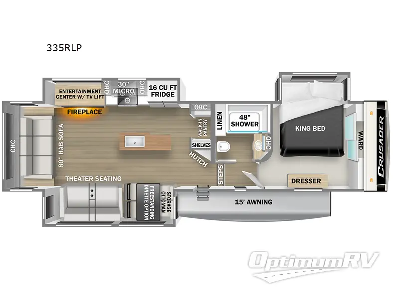 2023 Prime Time Crusader 335RLP Floorplan Photo