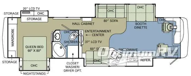 2008 Holiday Rambler Ambassador 40SKQ Floorplan Photo