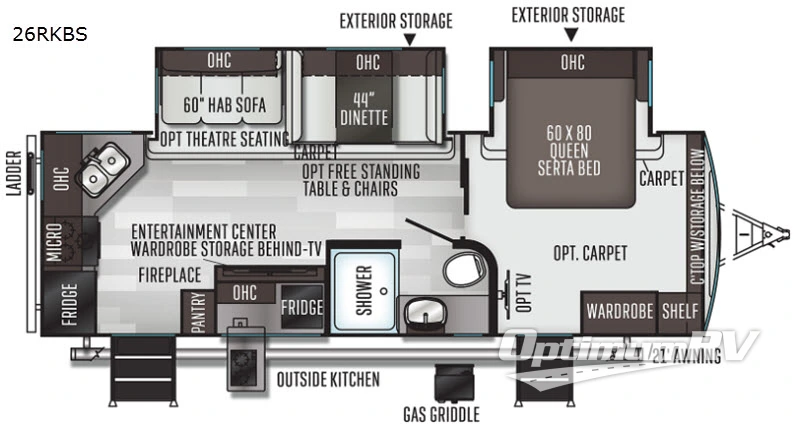 2020 Forest River Flagstaff Super Lite 26RKBS Floorplan Photo