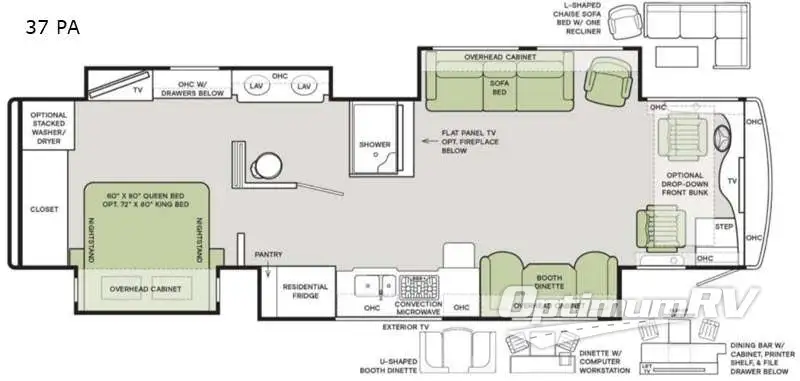 2021 Tiffin Allegro RED 37 PA Floorplan Photo