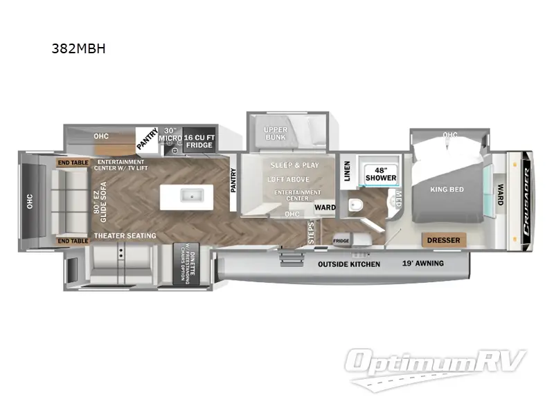 2024 Prime Time Crusader 382MBH RV Floorplan Photo