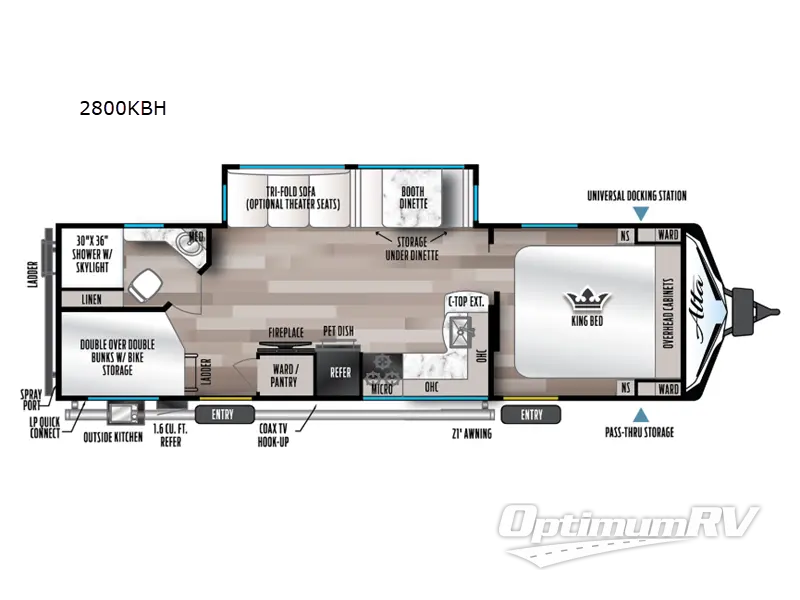 2023 East To West Alta 2800KBH RV Floorplan Photo