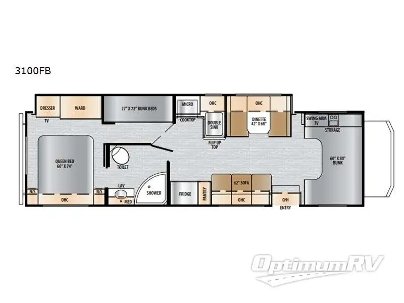 2024 East To West Entrada 3100FB RV Floorplan Photo