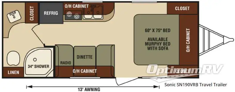 2016 Venture Sonic SN190VRB Floorplan Photo