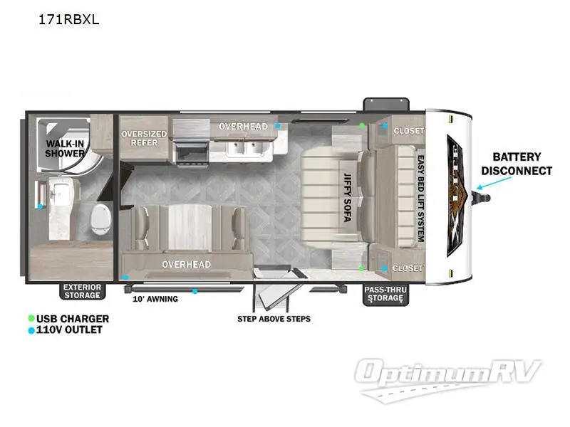 2024 Forest River Wildwood X-Lite 171RBXL RV Floorplan Photo