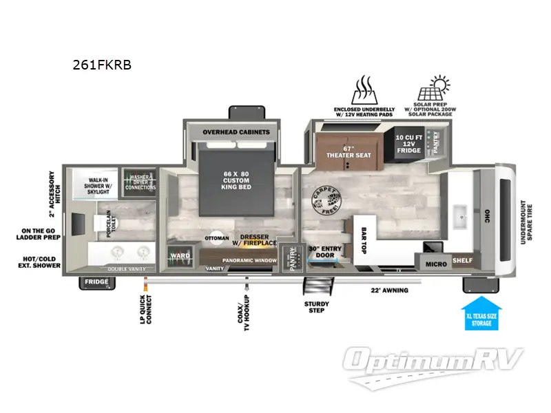 2025 Forest River Wildwood Heritage Glen 261FKRB Floorplan Photo