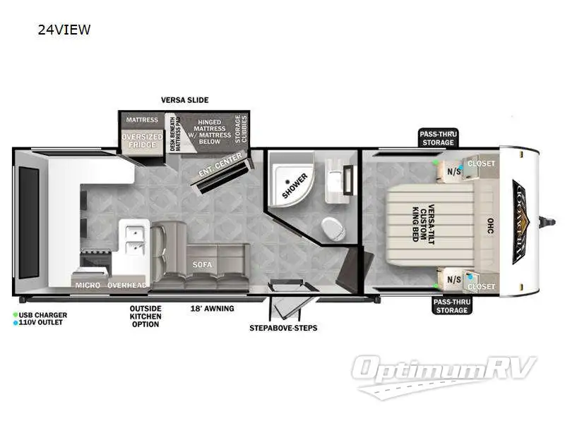 2024 Forest River Wildwood X-Lite View 24VIEW Floorplan Photo