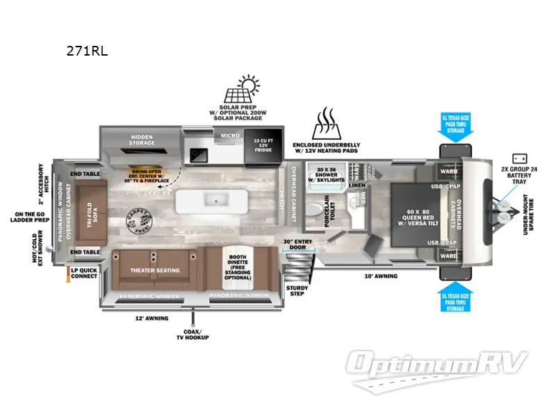 2025 Forest River Wildwood Heritage Glen 271RL Floorplan Photo