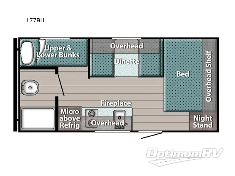 2024 Gulf Stream Ameri-Lite Super Lite 177BH RV Floorplan Photo