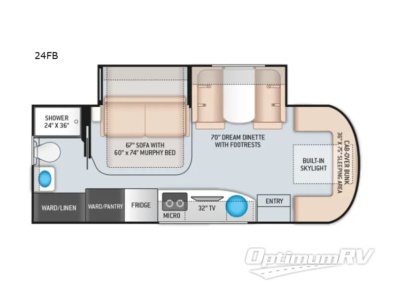 2022 Thor Delano Sprinter 24FB RV Floorplan Photo