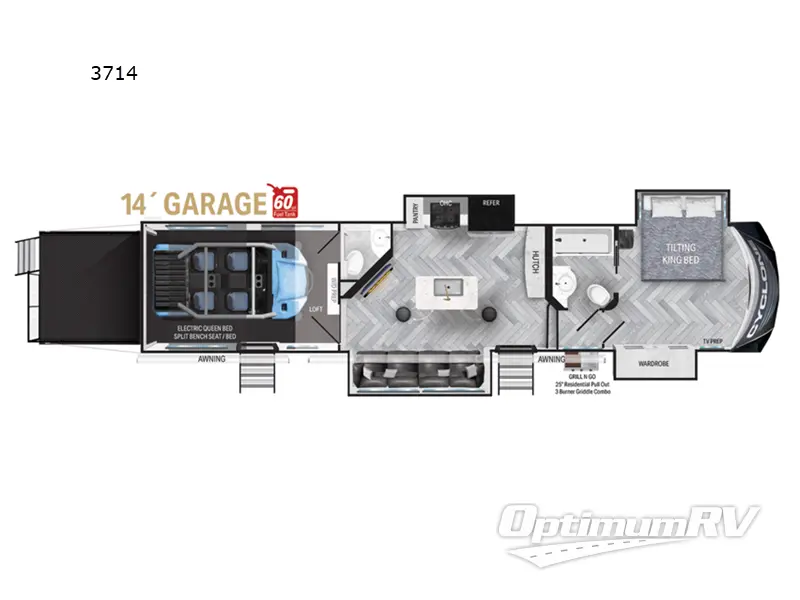 2024 Heartland Cyclone 3714 RV Floorplan Photo