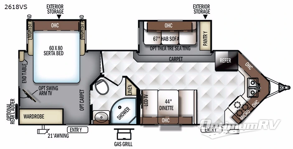 2017 Forest River Rockwood Ultra V 2618VS RV Floorplan Photo