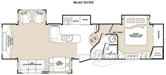 2009 Keystone Montana 3665 RE Floorplan Photo