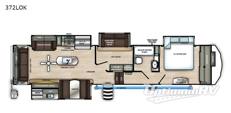 2020 Forest River Sandpiper 372LOK Floorplan Photo