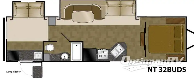 2011 Heartland North Trail 32BUDS King Floorplan Photo