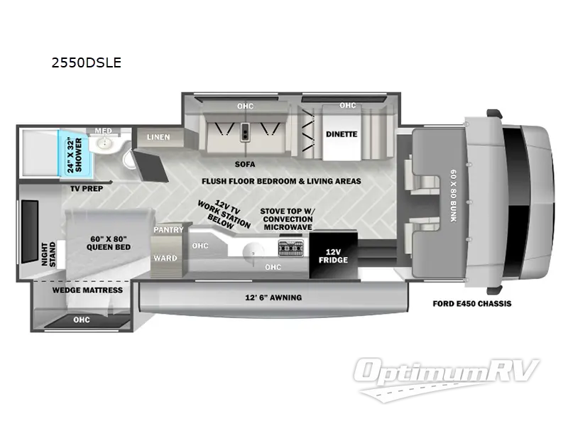 2023 Forest River Sunseeker LE 2550DSLE Ford RV Floorplan Photo