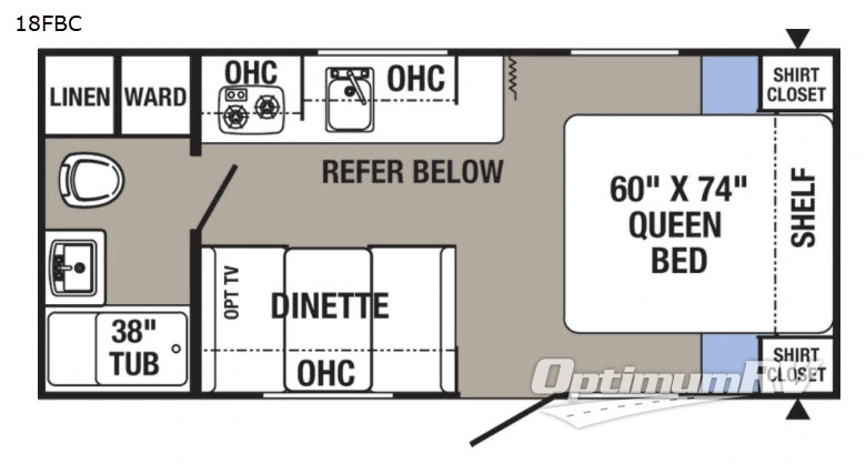 2018 Palomino Puma XLE Lite 18FBC Floorplan Photo