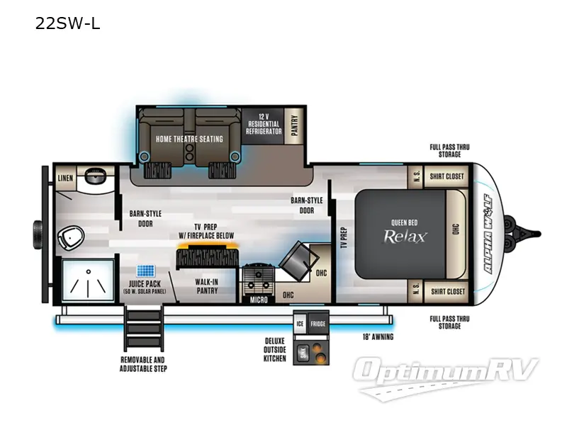 2022 Forest River Cherokee Alpha Wolf 22SW-L RV Floorplan Photo