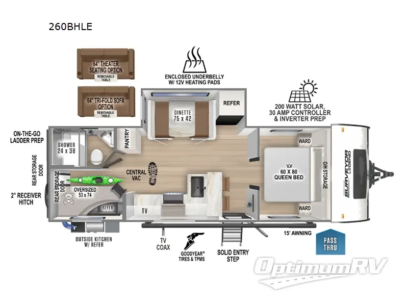 2024 Forest River Surveyor Legend 260BHLE Floorplan Photo