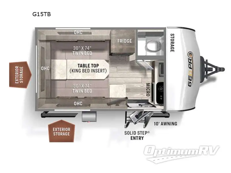 2023 Forest River Rockwood GEO Pro G15TB Floorplan Photo