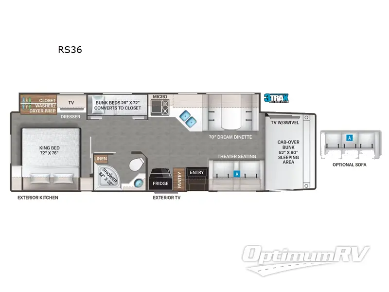 2023 Thor Omni RS36 RV Floorplan Photo