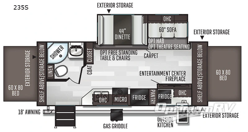 2020 Forest River Flagstaff Shamrock 235S Floorplan Photo