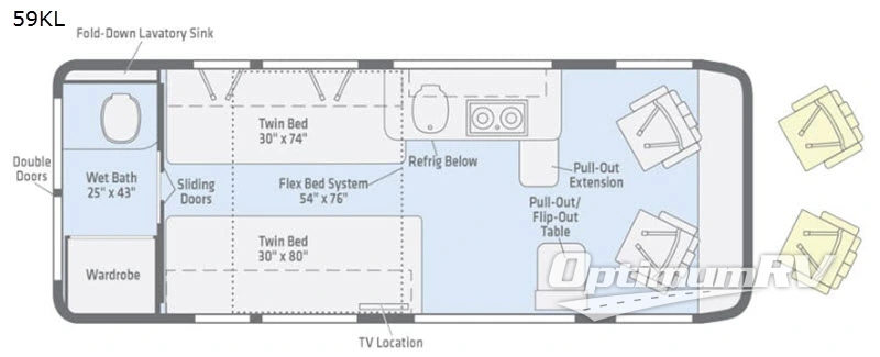 2019 Winnebago Travato 259KL Floorplan Photo