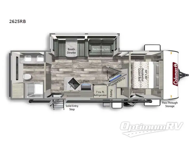 2022 Dutchmen Coleman Light 2625RB RV Floorplan Photo