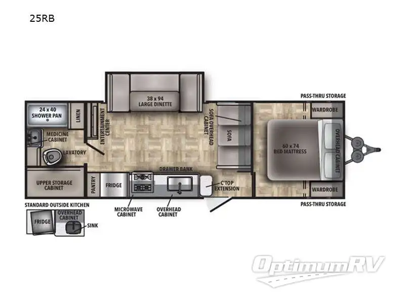 2022 Shasta Shasta 25RB Floorplan Photo