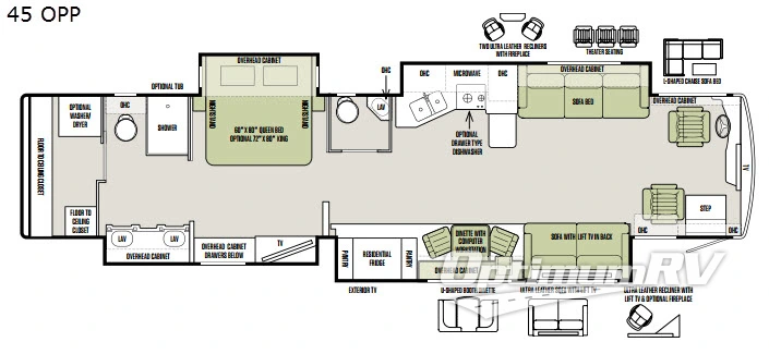 2018 Tiffin Allegro Bus 45 OPP Floorplan Photo