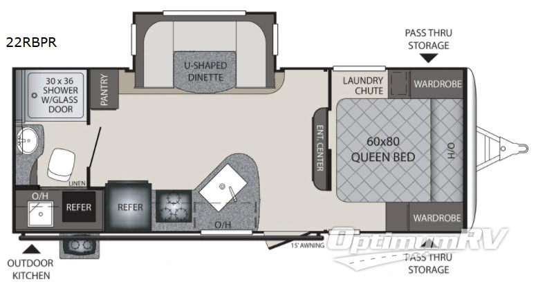 2018 Keystone Premier 22RBPR Floorplan Photo