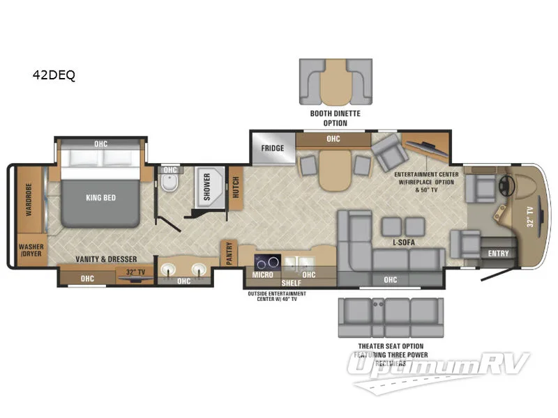 2019 Entegra Aspire 42DEQ Floorplan Photo