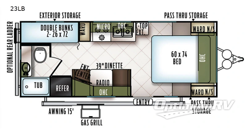 2018 Forest River Flagstaff Micro Lite 23LB Floorplan Photo