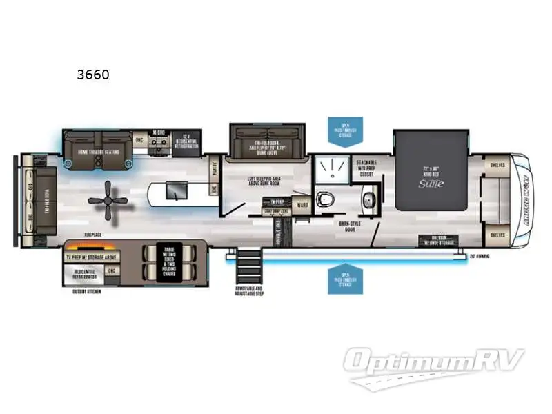 2021 Forest River Cherokee Arctic Wolf Suite 3660 Floorplan Photo