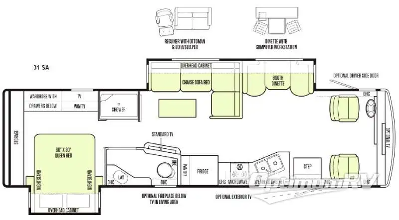 2015 Tiffin Allegro 31 SA Floorplan Photo