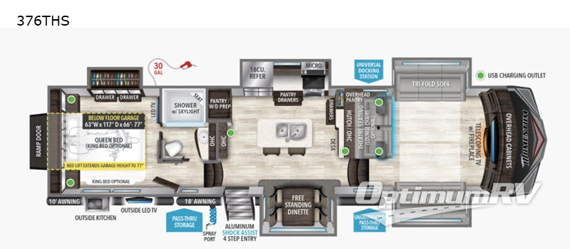 2021 Grand Design MOMENTUM 376THS RV Floorplan Photo