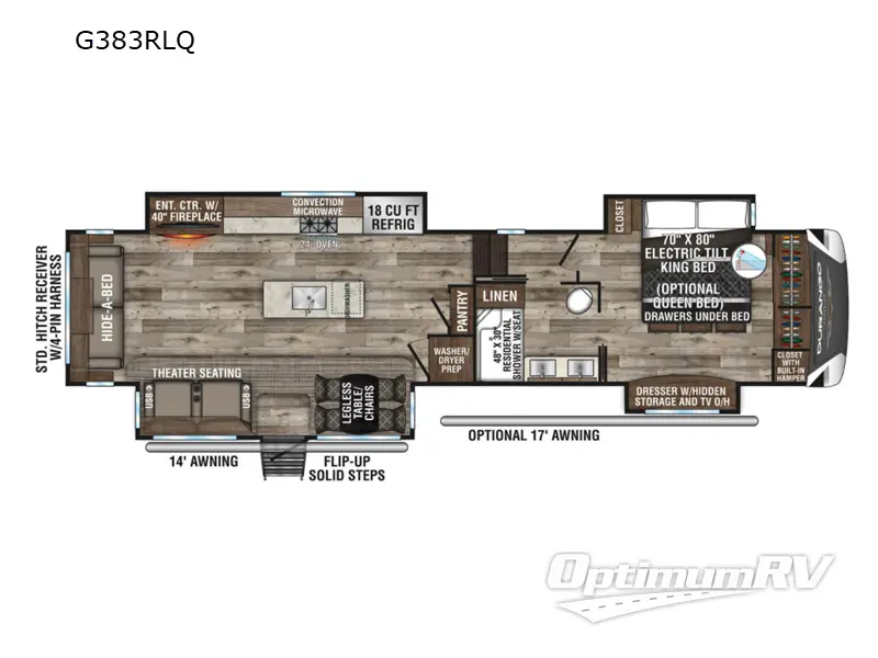 2021 KZ Durango Gold G383RLQ Floorplan Photo
