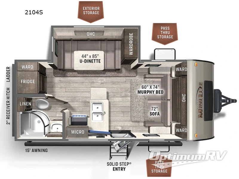 2022 Forest River Rockwood Mini Lite 2104S Floorplan Photo